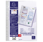 Sachet De 10 Pochettes Perforées Pour Cartes De Visite 10 Emplacements - Polypropylène Lisse 11/100e - A4 - X 10 - Exacompta