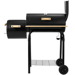 Tectake Barbecue charbon 2 cuves avec thermomètre