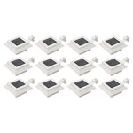 vidaXL Lampes solaires à LED carrées d'extérieur 12 Pièces 12 cm Blanc
