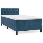 vidaXL Lit à sommier tapissier et matelas Bleu foncé 80x200 cm Velours