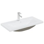 vidaXL Armoire d'évier et lavabo intégré Blanc/chêne sonoma Aggloméré