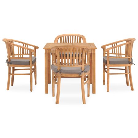 vidaXL Ensemble de salle à manger de jardin 5 Pièces avec coussins Teck