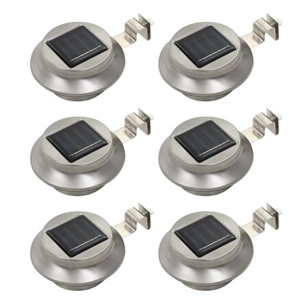 vidaXL Lampe solaire à LED ronde d'extérieur 6 Pièces 12 cm Blanc