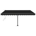 vidaXL Auvent automatique et capteur de vent LED 450x350 cm Anthracite