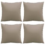 vidaXL Coussins décoratifs 4 Pièces taupe 50x50 cm tissu