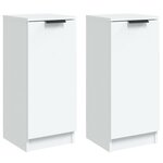 vidaXL Buffets 2 Pièces Blanc 30x30x70 cm Bois d'ingénierie