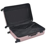 vidaXL Valise rigide 3 Pièces Doré rose ABS