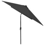 vidaXL Parasol avec LED et mât en acier Noir 2x3 m