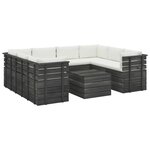 vidaXL Salon palette de jardin 9 Pièces avec coussins Bois de pin massif