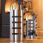 HI Ensemble d'outils de cheminée 5 Pièces Argenté 23x14 5x66 cm