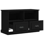 vidaXL Meuble TV noir 80x35x50 cm bois d'ingénierie