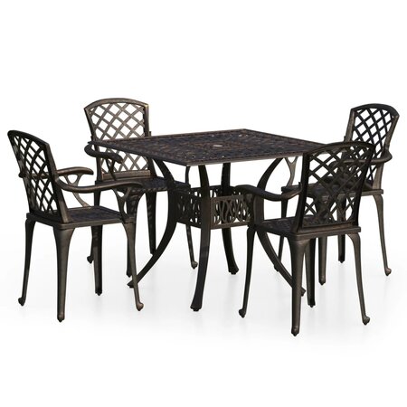 vidaXL Ensemble de bistro 5 Pièces Aluminium coulé Bronze