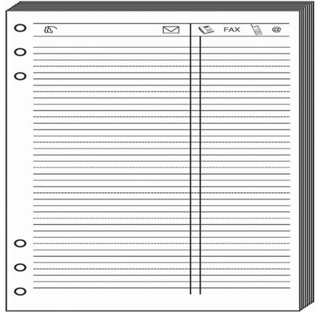 Recharge Accessoires Organiseur FEUILLES TELEPHONE Timer 21 Blanc 15 x 21 cm QUOVADIS