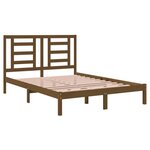 vidaXL Cadre de lit Marron miel Bois de pin massif 135x190 cm Double