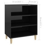 vidaXL Buffet Noir brillant 57x35x70 cm Aggloméré