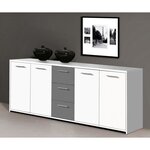 FINLANDEK Buffet bas - Blanc et gris mat - Contemporain - PILVI - L 179 cm