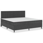 vidaXL Sommier tapissier Gris foncé Tissu 200x200 cm