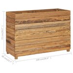 vidaXL Lit surélevé 100x40x72 cm Bois massif de teck et acier
