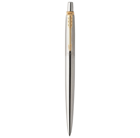 Parker jotter stylo bille  acier  recharge encre gel noire  pointe moyenne (0 7 mm)  coffret cadeau
