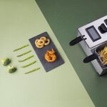 H.KoeNIG - Friteuse double bac 2x3L - 3600W - 2 thermostats indépendants - Paniers amovibles - Filtres anti-odeurs - Acier
