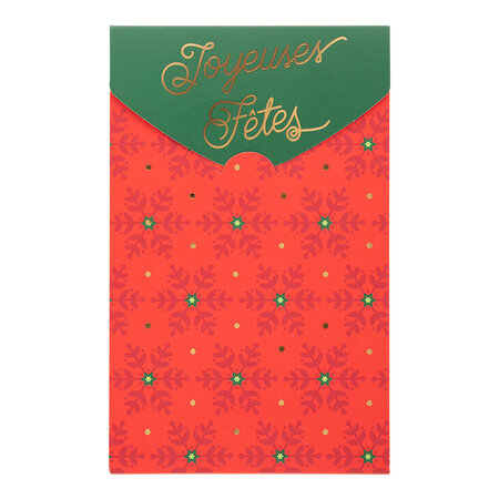 Carte De Vœux Surprise Flocons Rouges - Draeger paris