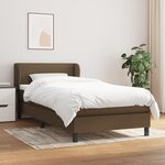vidaXL Lit à sommier tapissier avec matelas Marron foncé 100x200 cm