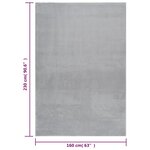 vidaXL Tapis shaggy doux lavable 160x230 cm Antidérapant Gris