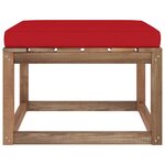 vidaXL Repose-pied de jardin avec coussin rouge