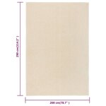 vidaXL Tapis à poils courts 200x290 cm Crème