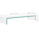 vidaXL Meuble TV / pour moniteur 90 x 30 x 13 cm Verre Transparent