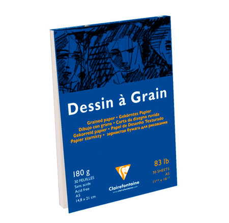 Bloc dessin à grain encollé a5 180g 30f clairefontaine