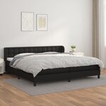 vidaXL Lit à sommier tapissier avec matelas Noir 200x200 cm Similicuir