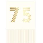 Carte D'anniversaire 75 Ans En Or - Blanc - A Message - Pour Homme Et Femme - 11 5 X 17 Cm - Draeger paris