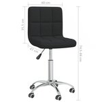vidaXL Chaises pivotantes à manger lot de 6 Noir Tissu