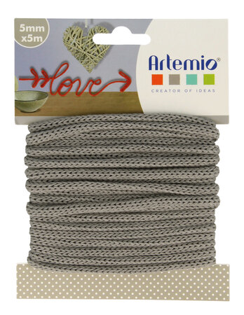 Cordon en Tricotin tout fait Gris ø5mm x 5m