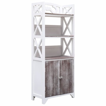 vidaXL Armoire de salle de bain Blanc et marron 46x24x116 cm Paulownia