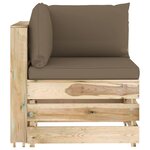 vidaXL Salon de jardin 5 Pièces avec coussins Bois imprégné de vert