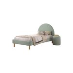 Lit Moon 90x200cm Vert avec pouf