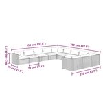 vidaXL Salon de jardin 11 Pièces avec coussins Résine tressée Gris