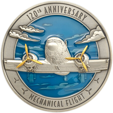Pièce de monnaie en Argent 10 Dollars g 500 (1/2 Kg) Millésime 2023 MECHANICAL FLIGHT