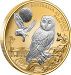 Pièce de monnaie en or 100 dollars g 31.1 (1 oz) millésime 2022 australia at night barn owl