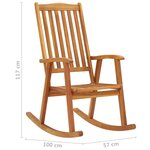 vidaXL Chaise à bascule avec coussins Bois d'acacia massif