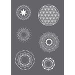 Pochoir de sérigraphie Mandala A5  1 pochoir+1 spatule