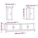 vidaXL Ensemble de meubles TV 4 Pièces Gris béton Bois d'ingénierie