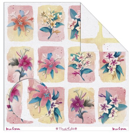 Papier créatif Frida Kahlo - fleurs