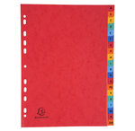 Intercalaires Carte Lustrée Avec Onglets Imprimés Alphabétiques 20 Positions Az - A4 - Couleurs Assorties - X 5 - Exacompta