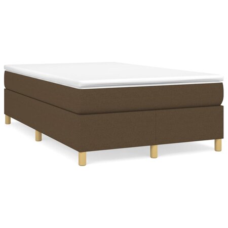 vidaXL Lit à sommier tapissier avec matelas Marron foncé 120x200 cm