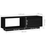 vidaXL Meuble TV Noir 110x30x33 5 cm Bois de pin massif