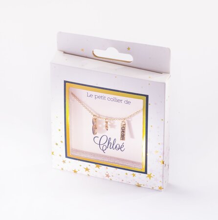 Collier prénom chloe avec pendentif chat