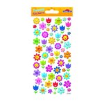 Autocollants réutilisables - Relief 3D - Fleurs - Paillettes